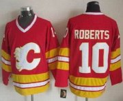 Wholesale Cheap Flames #10 Gary Roberts Red CCM Throwback Stitched NHL Jersey