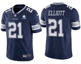 Wholesale Cheap Men\'s Dallas Cowboys #21 Ezekiel Elliott 60th Anniversary Navy Vapor Untouchable Stitched NFL Nike Limited Jersey