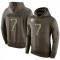 Wholesale Cheap NFL Men's Nike Pittsburgh Steelers #7 Ben Roethlisberger Stitched Green Olive Salute To Service KO Performance Hoodie