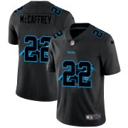 Wholesale Cheap Carolina Panthers #22 Christian McCaffrey Men's Nike Team Logo Dual Overlap Limited NFL Jersey Black