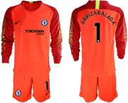 Wholesale Cheap Chelsea #1 Arrizabalaga Red Goalkeeper Long Sleeves Soccer Club Jersey