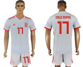 Wholesale Cheap Spain #17 Iago Aspas Away Soccer Country Jersey