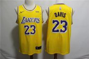 Wholesale Cheap Lakers 23 Anthony Davis Yellow Nike Swingman Jersey