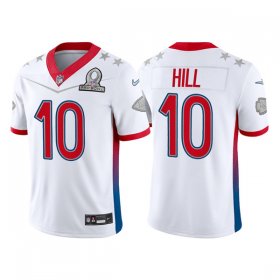 Wholesale Cheap Men\'s Kansas City Chiefs #10 Tyreek Hill 2022 White Pro Bowl Stitched Jersey