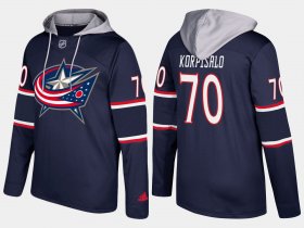 Wholesale Cheap Blue Jackets #70 Joonas Korpisalo Navy Name And Number Hoodie
