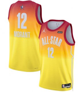 Cheap Men\'s 2023 All-Star #12 Ja Morant Orange Game Swingman Stitched Basketball Jersey