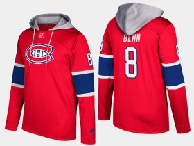 Wholesale Cheap Canadiens #8 Jordie Benn Red Name And Number Hoodie