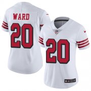 Wholesale Cheap Nike 49ers #20 Jimmie Ward White Rush Women's Stitched NFL Vapor Untouchable Limited Jersey