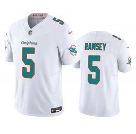 Wholesale Cheap Men\'s Miami Dolphins #5 Jalen Ramsey White 2023 F.U.S.E Vapor Limited Stitched Football Jersey