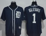 Wholesale Cheap Tigers #1 Jose Iglesias Navy Blue New Cool Base Stitched MLB Jersey