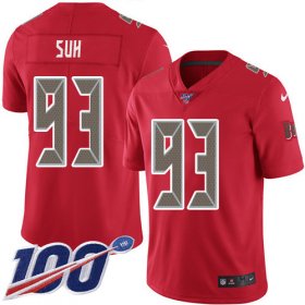Wholesale Cheap Nike Buccaneers #93 Ndamukong Suh Red Youth Stitched NFL Limited Rush 100th Season Jersey