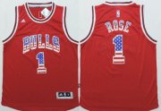 Wholesale Cheap Chicago Bulls #1 Derrick Rose Revolution 30 Swingman 2014 USA Flag Fashion Red Jersey