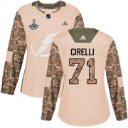 Cheap Adidas Lightning #71 Anthony Cirelli Camo Authentic 2017 Veterans Day Women's 2020 Stanley Cup Champions Stitched NHL Jersey