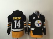 Cheap Men's Pittsburgh Steelers #14 George Pickens Black Ageless Must-Have Lace-Up Pullover Hoodie