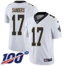 Wholesale Cheap Nike Saints #17 Emmanuel Sanders White Men\'s Stitched NFL 100th Season Vapor Untouchable Limited Jersey