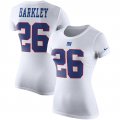 Wholesale Cheap Nike New York Giants #26 Saquon Barkley Women's Color Rush 2.0 Name & Number Performance T-Shirt White