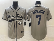 Wholesale Cheap Men's Chicago White Sox #7 Tim Anderson Grey Cool Base Stitched Baseball Jersey1