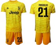 Wholesale Cheap Juventus #21 Pinsoglio Yellow Goalkeeper Soccer Club Jersey