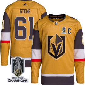 Wholesale Cheap Men\'s Vegas Golden Knights #61 Mark Stone Gold 2023 Stanley Cup Champions Stitched Jersey