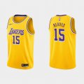 Wholesale Cheap Men's Los Angeles Lakers #15 Austin Reaves Gold Stitched Jersey