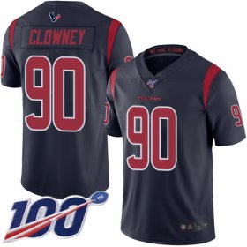 Wholesale Cheap Nike Texans #90 Jadeveon Clowney Navy Blue Youth Stitched NFL Limited Rush 100th Season Jersey