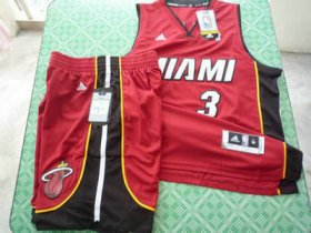 Wholesale Cheap Miami Heat 3 Dwyane Wade red swingman Basketball Suit