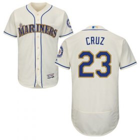 Wholesale Cheap Mariners #23 Nelson Cruz Cream Flexbase Authentic Collection Stitched MLB Jersey