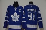 Wholesale Cheap Men's Toronto Maple Leafs #91 John Tavares Royal Blue With Team Logo Adidas Stitched NHL Jersey