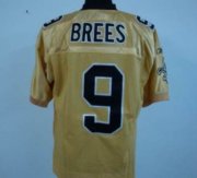 Wholesale Cheap Saints #9 Drew Brees Gold Stitched NFL Jersey