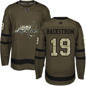 Wholesale Cheap Adidas Capitals #19 Nicklas Backstrom Green Salute to Service Stitched Youth NHL Jersey