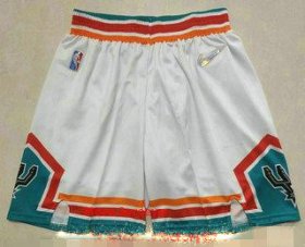 Wholesale Cheap Men\'s San Antonio Spurs White 75th Anniversary Diamond 2021 Stitched Swingman Shorts