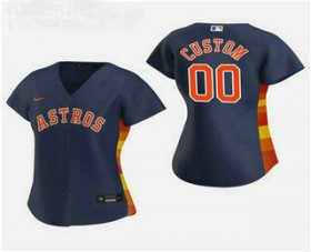 Wholesale Cheap Women\'s Custom Houston Astros 2020 Navy Alternate Nike Jersey