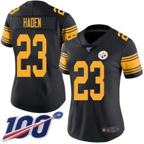 Wholesale Cheap Nike Steelers #23 Joe Haden Black Women\'s Stitched NFL Limited Rush 100th Season Jersey