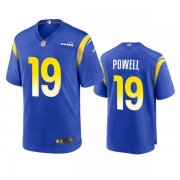 Wholesale Cheap Men's Los Angeles Rams #19 Brandon Powell Royal Stitched Football Game Jersey