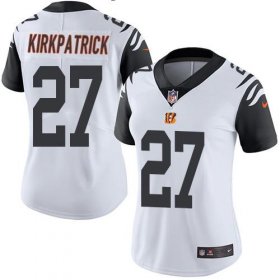Wholesale Cheap Nike Bengals #27 Dre Kirkpatrick White Women\'s Stitched NFL Limited Rush Jersey
