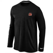 Wholesale Cheap Nike Cincinnati Bengals Sideline Legend Authentic Logo Long Sleeve T-Shirt Black