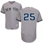 Wholesale Cheap Yankees #25 Gleyber Torres Grey Flexbase Authentic Collection Stitched MLB Jersey