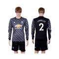 Wholesale Cheap Manchester United #2 Lindelof Black Long Sleeves Soccer Club Jersey