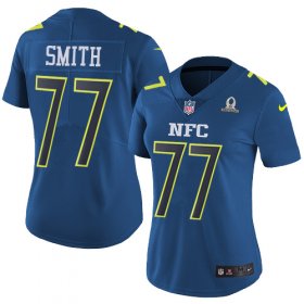Wholesale Cheap Nike Cowboys #77 Tyron Smith Navy Women\'s Stitched NFL Limited NFC 2017 Pro Bowl Jersey