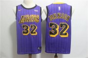 Wholesale Cheap Lakers 32 Magic Johnson Purple 2019 City Edition Nike Swingman Jersey