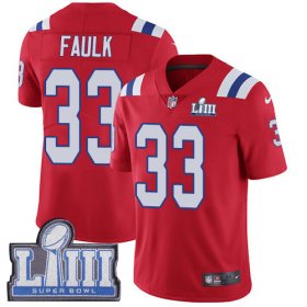Wholesale Cheap Nike Patriots #33 Kevin Faulk Red Alternate Super Bowl LIII Bound Men\'s Stitched NFL Vapor Untouchable Limited Jersey