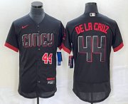 Wholesale Cheap Men's Cincinnati Reds #44 Elly De La Cruz Number Black 2023 City Connect Flex Base Stitched Baseball Jersey4