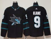 Wholesale Cheap Adidas Sharks #9 Evander Kane Black Alternate Authentic Stitched NHL Jersey