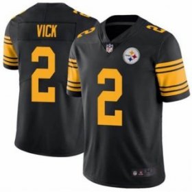 Wholesale Cheap Men\'s Pittsburgh Steelers #2 Michael Vick Black Color Rush Limited Stitched Jersey