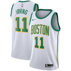 Wholesale Cheap Men\'s Boston Celtics #11 Kyrie Irving Nike White 2018-19 Swingman Jersey - City Edition