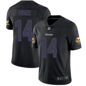 Wholesale Cheap Nike Vikings #14 Stefon Diggs Black Men\'s Stitched NFL Limited Rush Impact Jersey