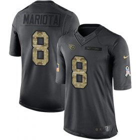 Wholesale Cheap Nike Titans #8 Marcus Mariota Black Men\'s Stitched NFL Limited 2016 Salute To Service Jersey
