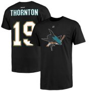 Wholesale Cheap San Jose Sharks #19 Joe Thornton Reebok Name and Number Player T-Shirt Black