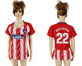 Wholesale Cheap Women\'s Atletico Madrid #22 Nico Gaitan Home Soccer Club Jersey