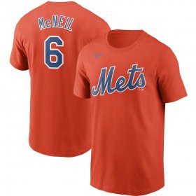 Wholesale Cheap New York Mets #6 Jeff McNeil Nike Name & Number T-Shirt Orange
